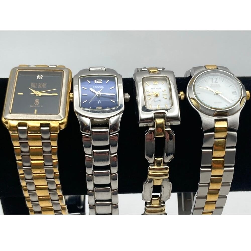 Women's Dress Bracelet Watch Lot of Four - Fresh Batteries - Size 5.75" Wrist